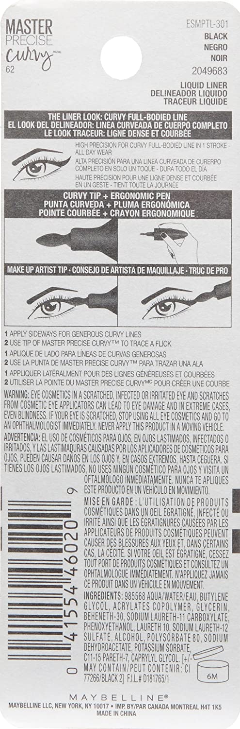 Maybelline New York Master Precise Curvy, Black, 2 Count - Image 3